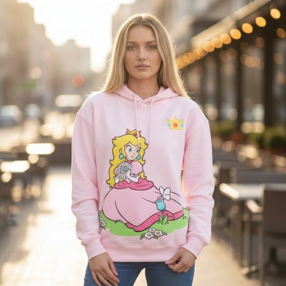 Nintendo Tops - NEW Official Nintendo Princess Peach Pink Hoodie - Gamer Girl S - XL – Soft Pink